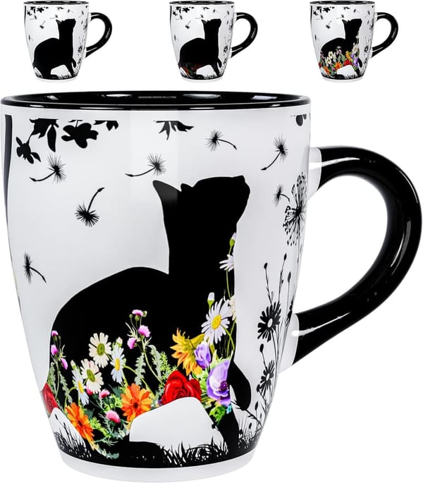 Color Changing Cat Coffee Mug - 12oz Heat Sensitive Ceramic