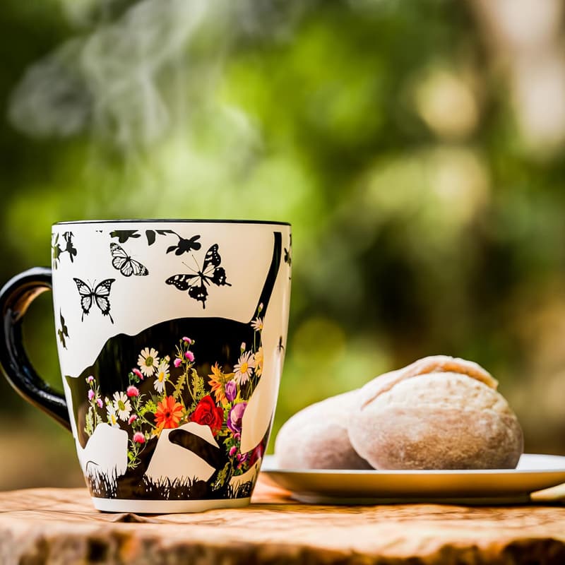 Color Changing Cat Coffee Mug - 12oz Heat Sensitive Ceramic