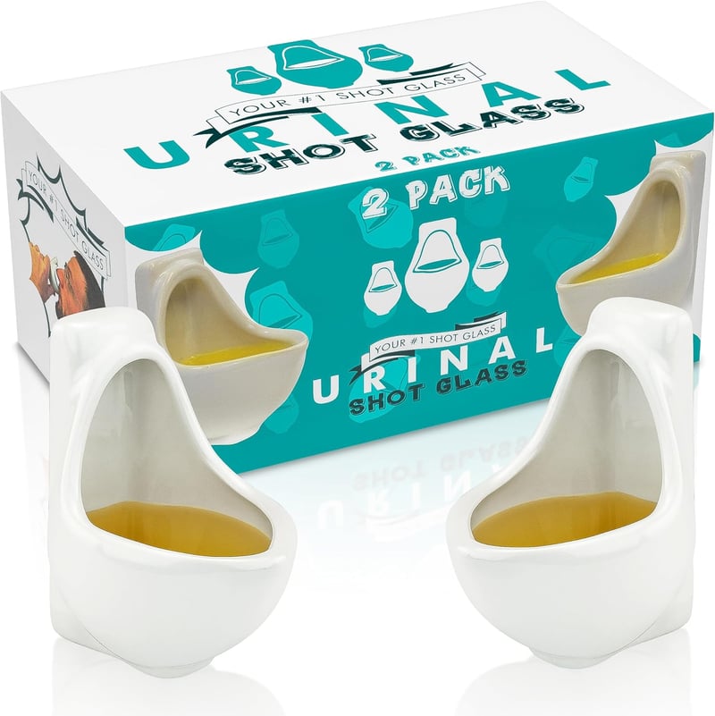 Novelty Urinal Shot Glasses Set of 2 - Gag Gift