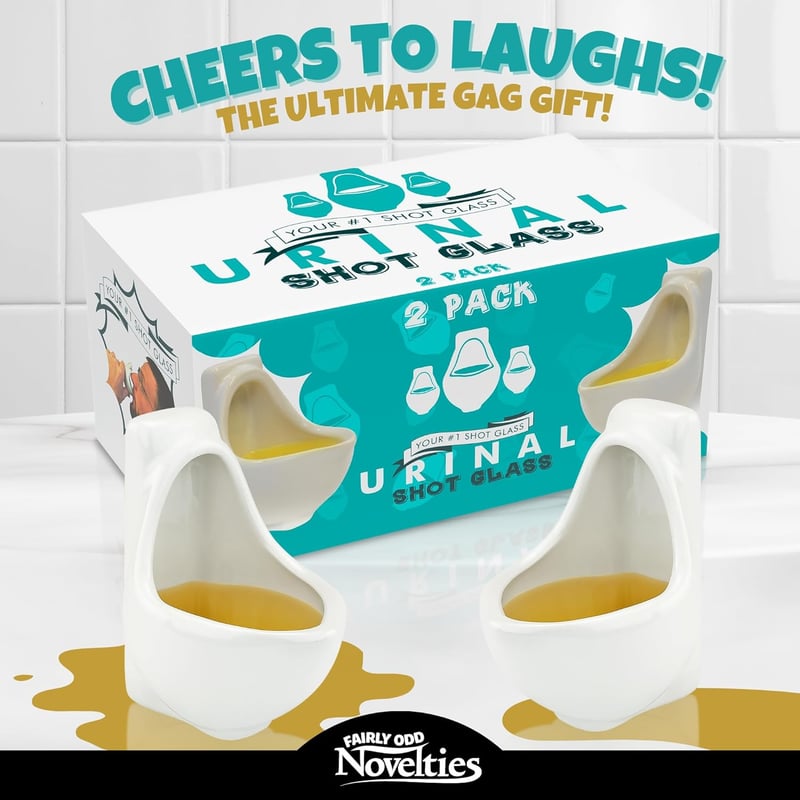 Novelty Urinal Shot Glasses Set of 2 - Gag Gift
