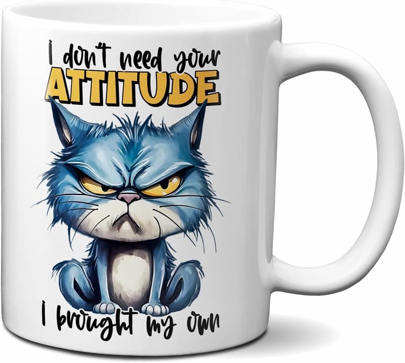 Sarcastic Cat Attitude 11oz Ceramic Coffee Mug