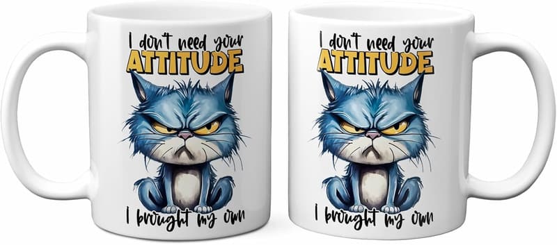 Sarcastic Cat Attitude 11oz Ceramic Coffee Mug