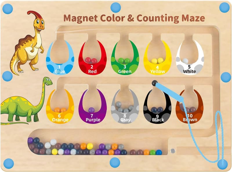 Educational Magnetic Dinosaur Maze for Toddlers - Montessori Toy