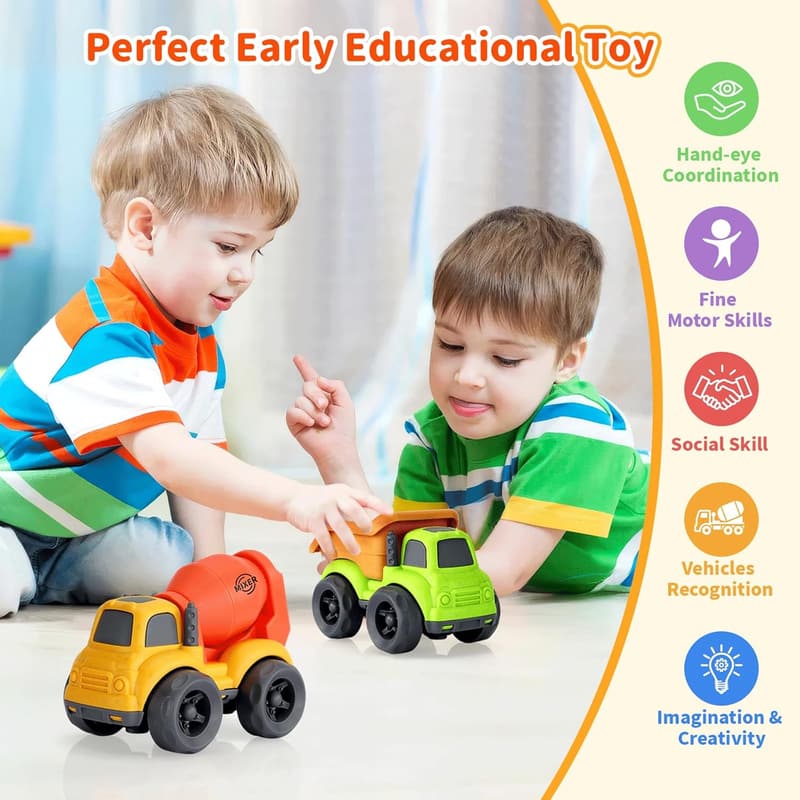 Outdoor Dump Truck & Mixer Toys - BPA Free for Toddlers 1-4