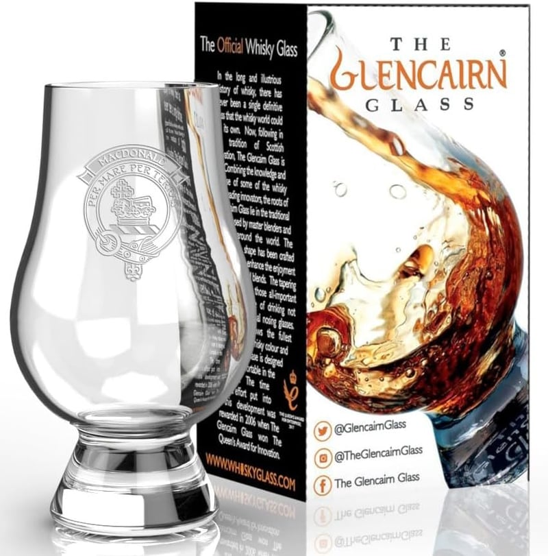 MacDonald Clan Etched Glencairn Whisky Tasting Glass