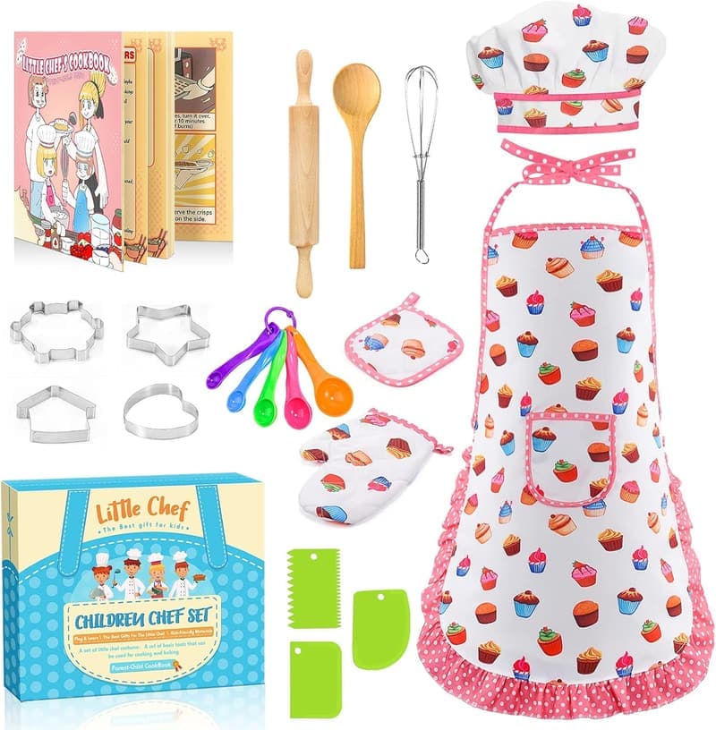 Kids Cooking Set with Chef Hat & Apron – 20-Piece Baking Tools