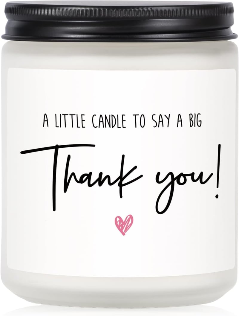 Lavender Scented Soy Candle - Thank You Gift for Adults (7 oz)