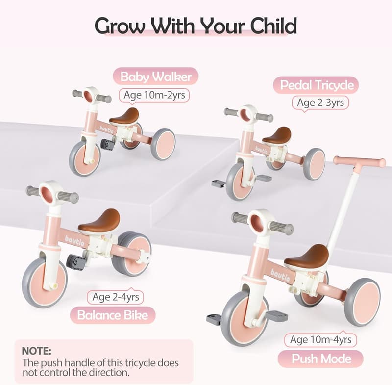 5-in-1 Kids Tricycle Balance Bike for Toddlers 1-4 Years