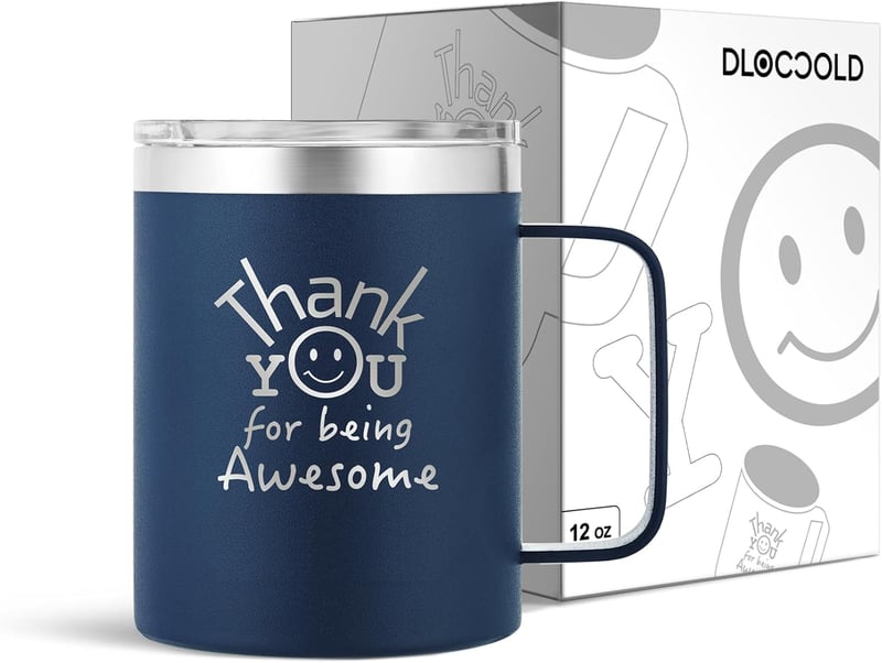 Men's Navy Inspirational Mug - Thank You Gift for Coworkers