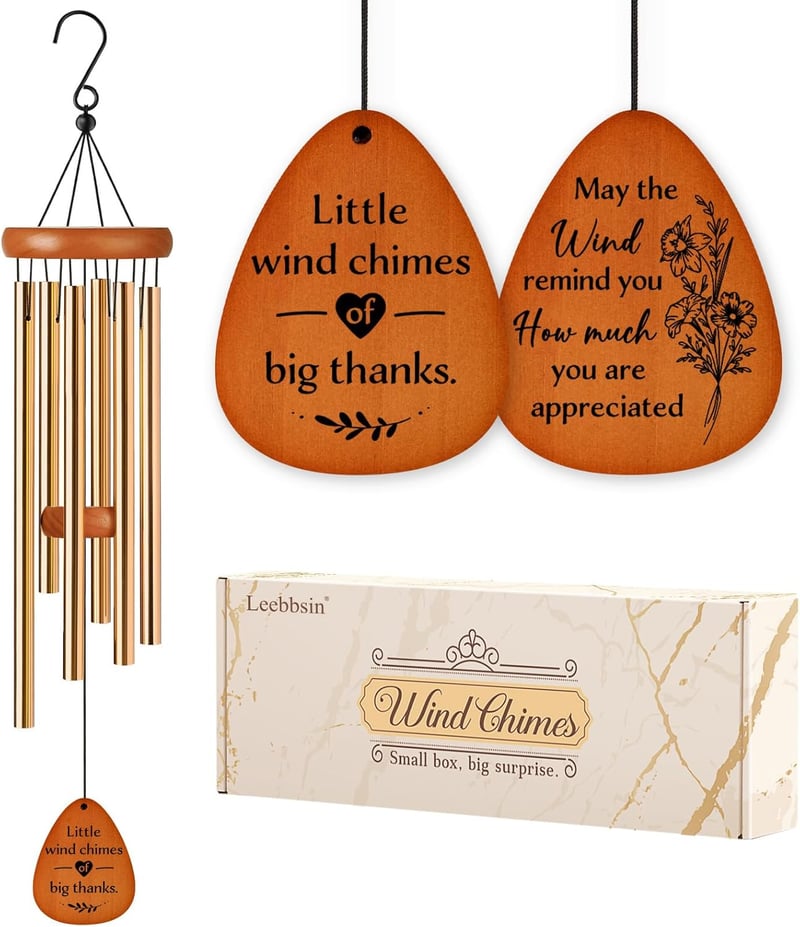 Thank You Wind Chimes - Gratitude Gift for Coworkers & Friends