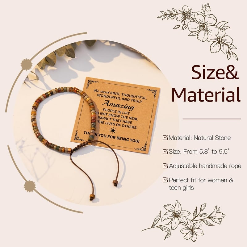 Teacher Appreciation Natural Stone Bracelet for Women