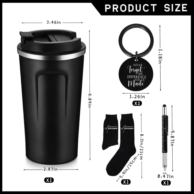 Father's Day Appreciation Gift Set for Men - 17 oz Tumbler & Keychain