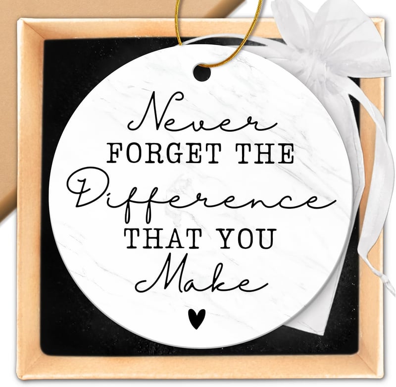 Teacher Appreciation Ceramic Ornament - Thank You Gift for Educators