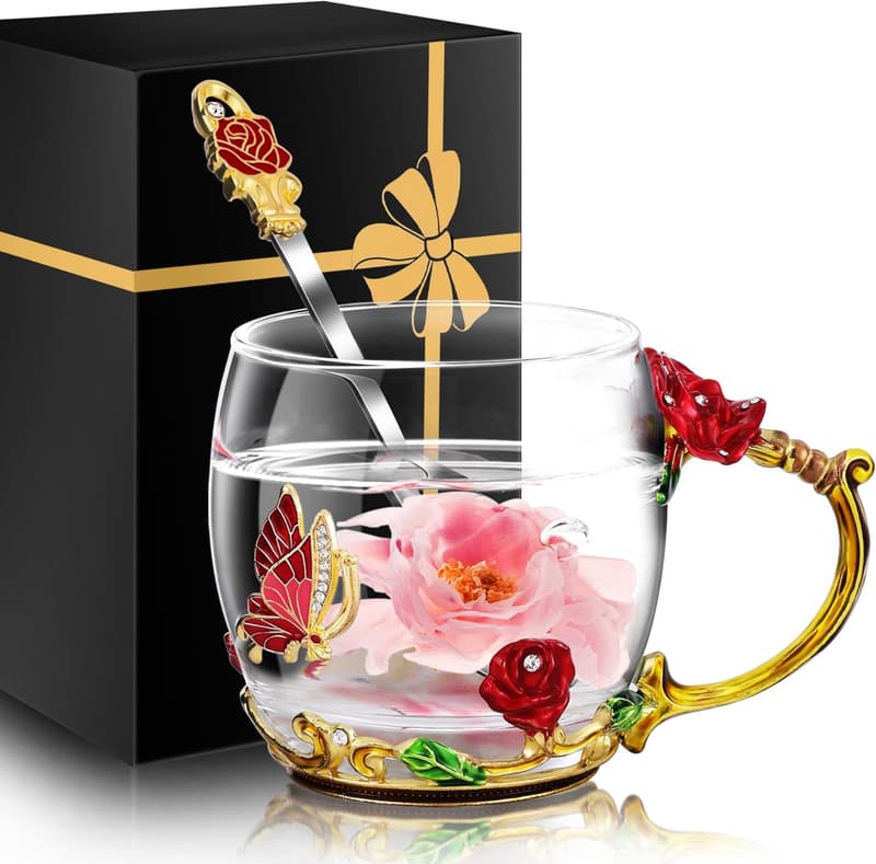 Cute Glass Tea/Coffee Mug Set for Women - Gift for Boss, Teacher, Nurse