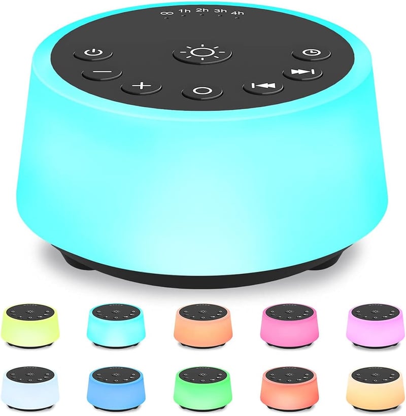 Sleep Sound Machine with 25 Soothing Sounds & 10 Color Night Light
