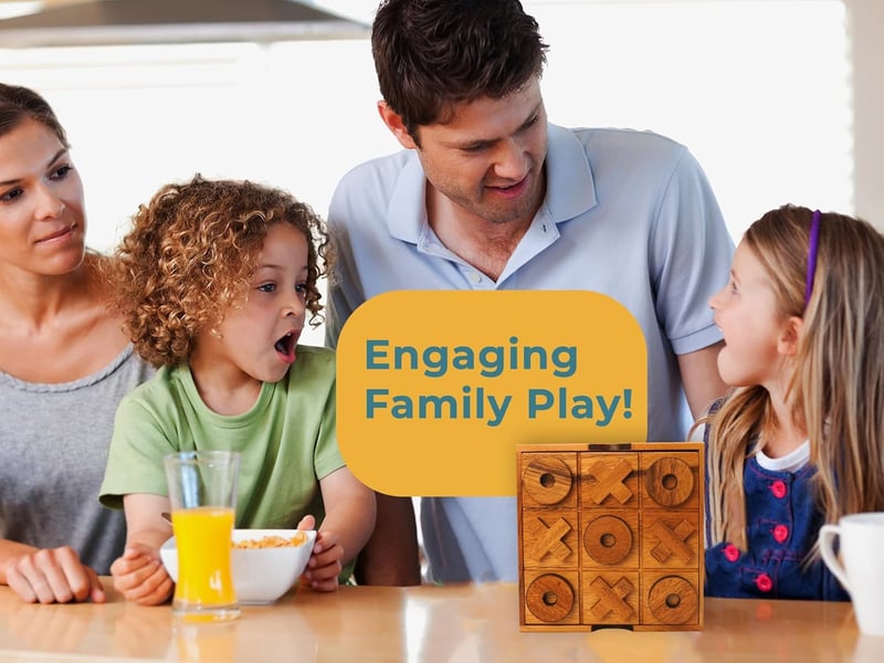 Wooden Tic Tac Toe Game - Modern Coffee Table Decor & Fun for All Ages