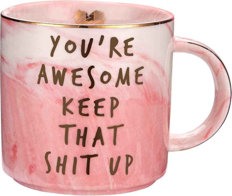 Funny Inspirational Ceramic Coffee Cup for Women - Thank You Gift