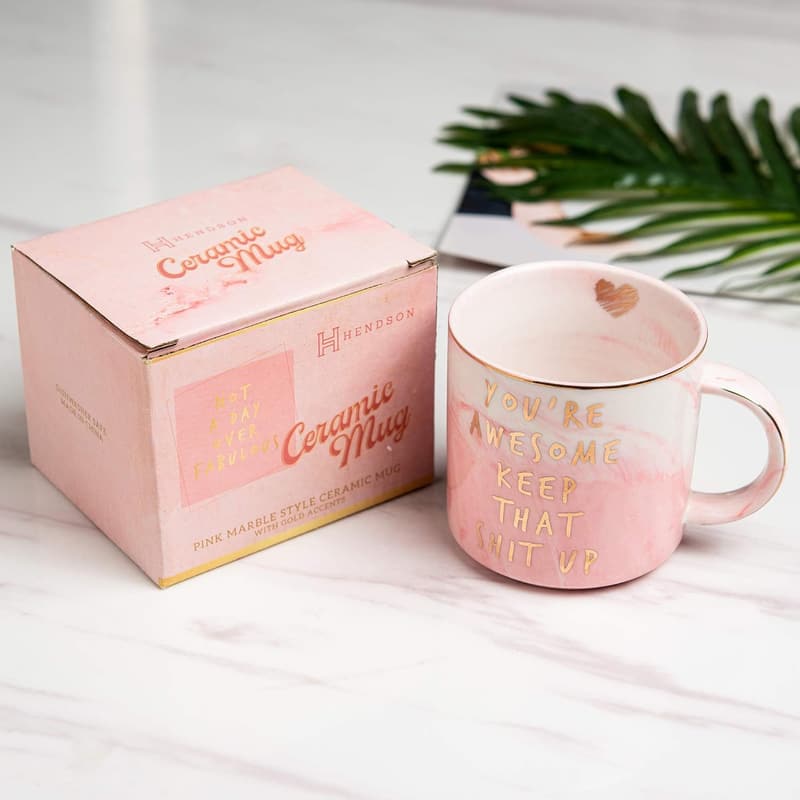 Funny Inspirational Ceramic Coffee Cup for Women - Thank You Gift