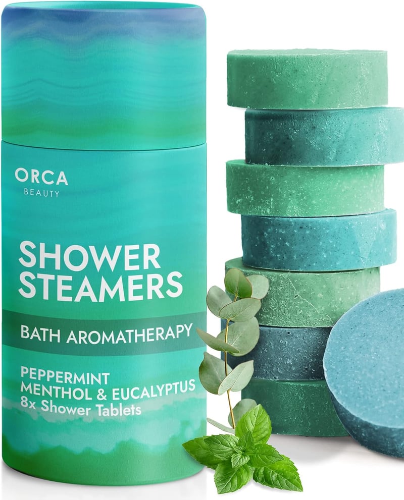 Aromatherapy Shower Steamers Gift Set - 8PC Peppermint & Eucalyptus