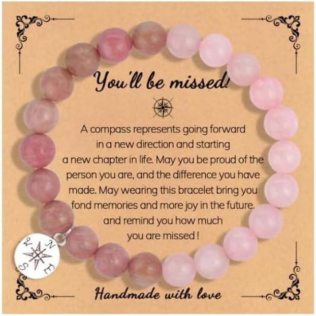 Farewell Gift: Inspirational Natural Stone Bead Bracelet