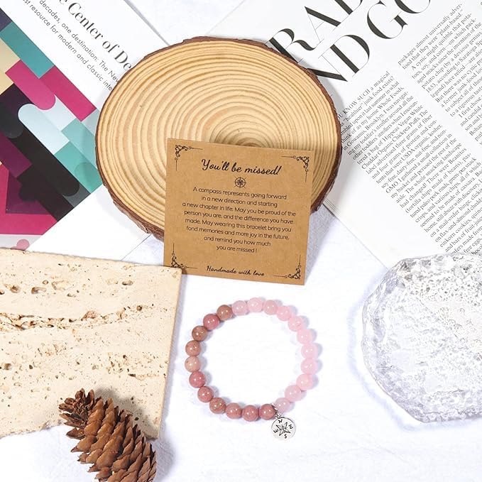 Farewell Gift: Inspirational Natural Stone Bead Bracelet