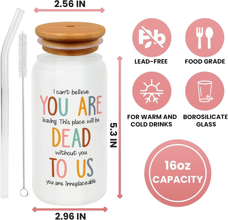 Goodbye Gift for Coworkers - 16 Oz Good Luck Glassware