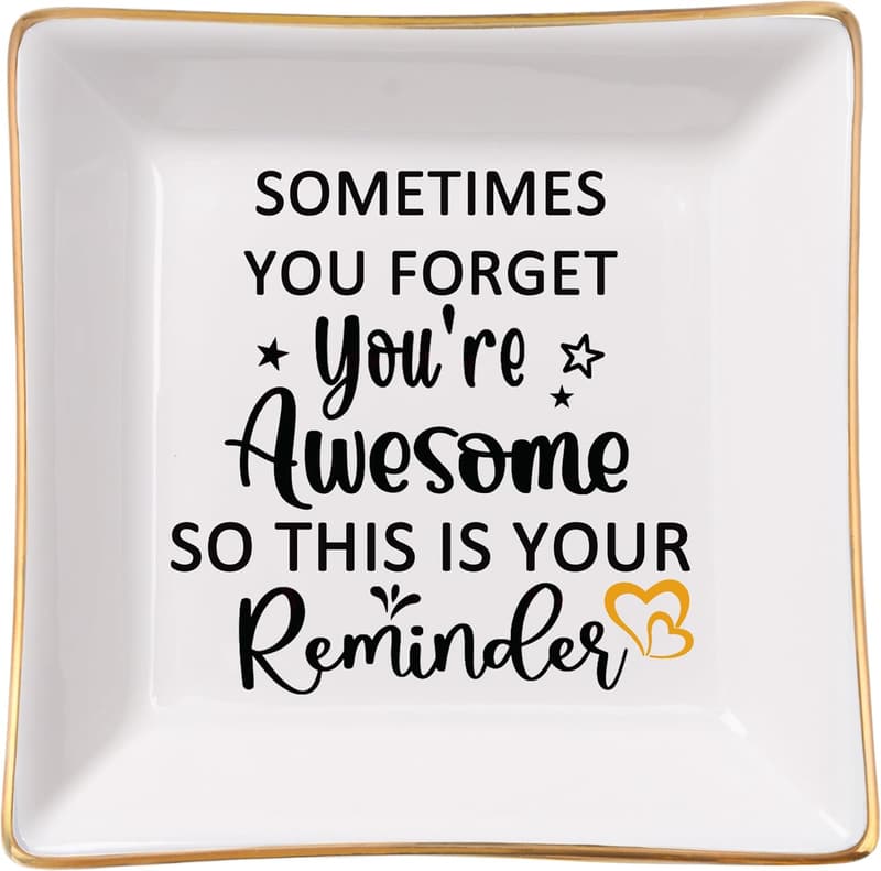 Birthday Jewelry Dish - You Are Awesome Gift for Women