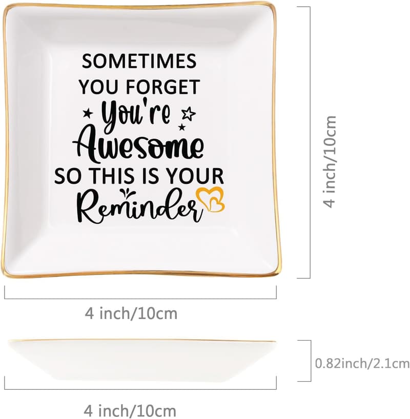 Birthday Jewelry Dish - You Are Awesome Gift for Women