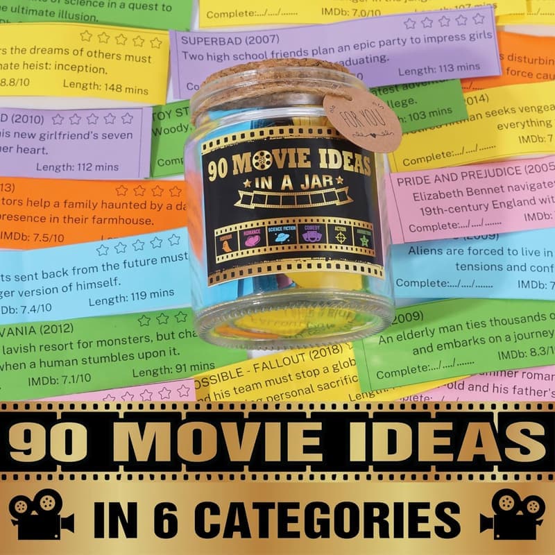 Bridal Shower Movie Ideas Jar for Couples Date Night