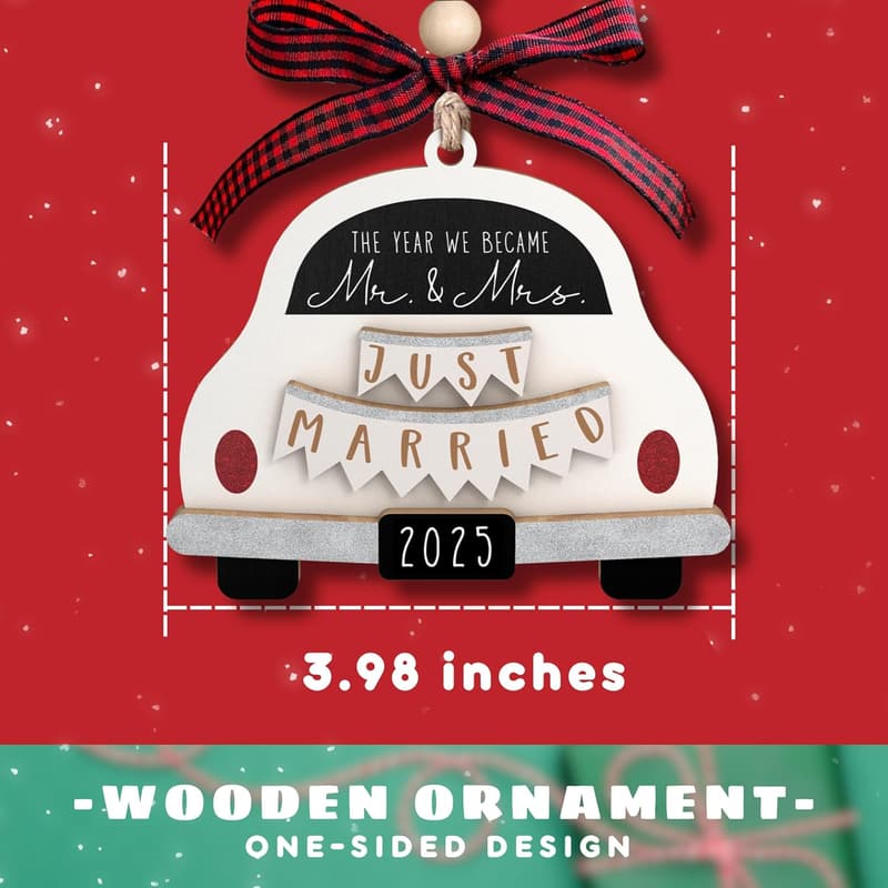 2025 Wedding Gift - Mr and Mrs Wood Hanging Ornament for Couples