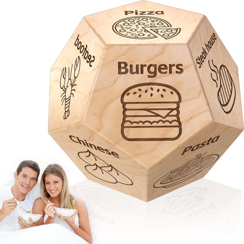 Date Night Food Decision Dice for Couples - Fun Gift for Him/Her