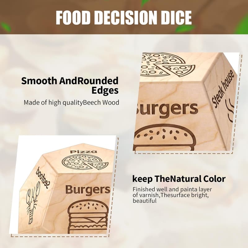 Date Night Food Decision Dice for Couples - Fun Gift for Him/Her