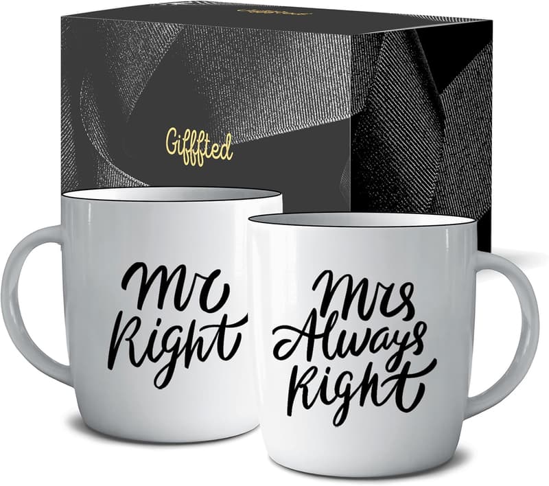 Wedding Anniversary Couples' Ceramic Coffee Mugs - His & Hers