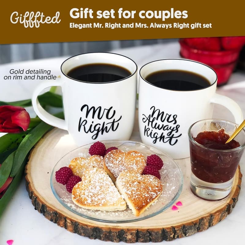 Wedding Anniversary Couples' Ceramic Coffee Mugs - His & Hers