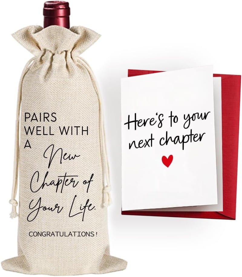 New Beginnings Wine Bag Gift for Friends and Coworkers