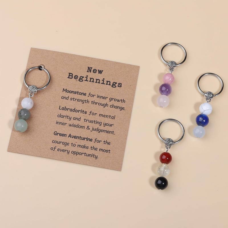 New Beginnings Healing Crystal Keychain for Women