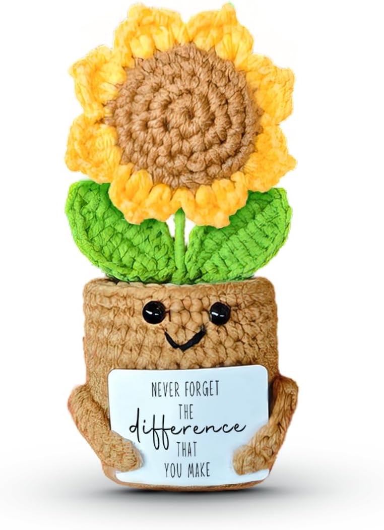 Mini Sunflower Crochet Gift for Coworker Farewell