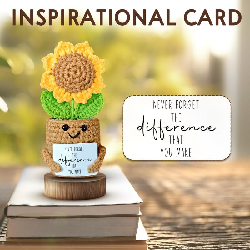 Mini Sunflower Crochet Gift for Coworker Farewell