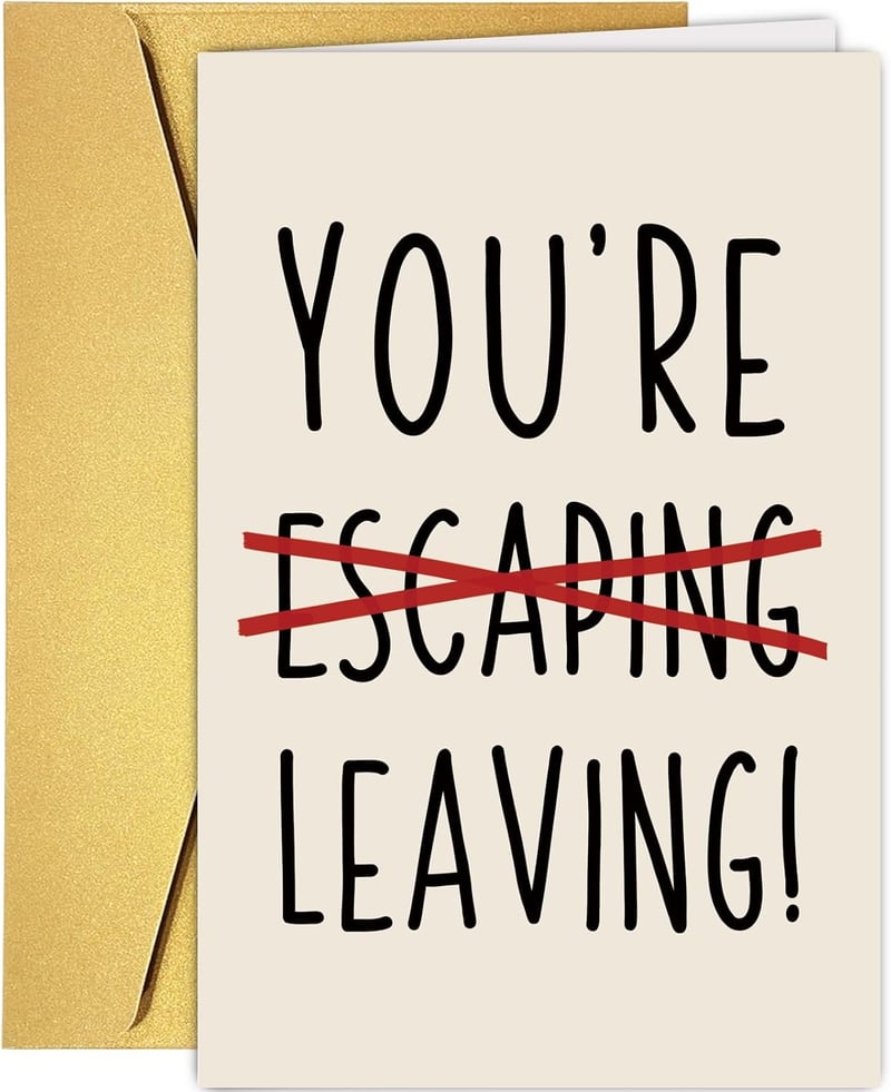 Coworker Farewell Card - Humorous Escape Design