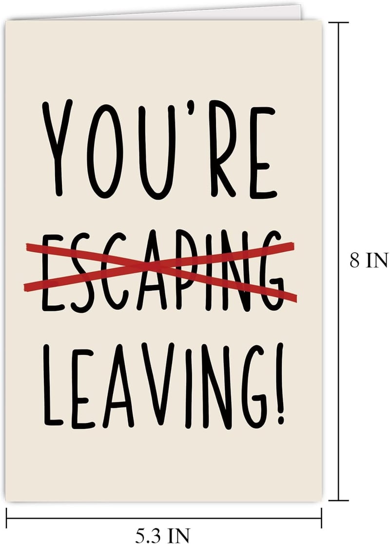 Coworker Farewell Card - Humorous Escape Design
