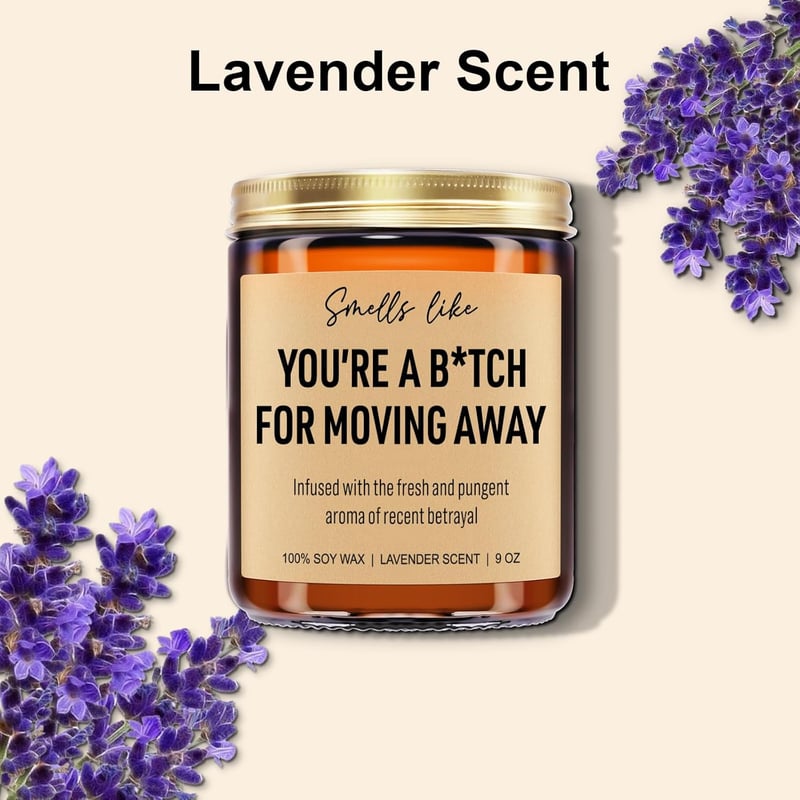 Moving Away Scented Candle - Farewell Gift for Friends & Coworkers