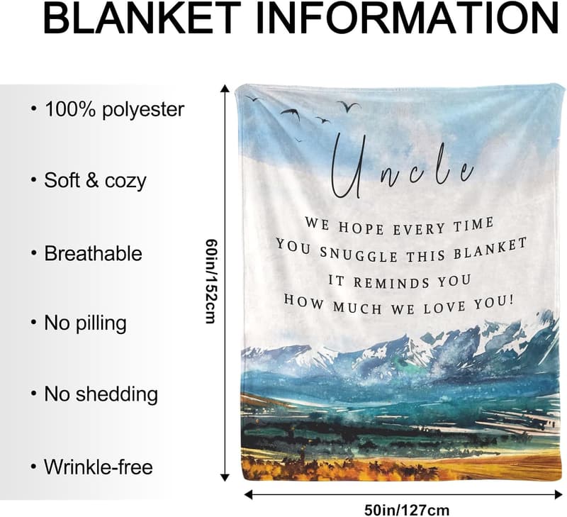 Father's Day Gift: Super Soft Flannel Throw Blanket for Uncles