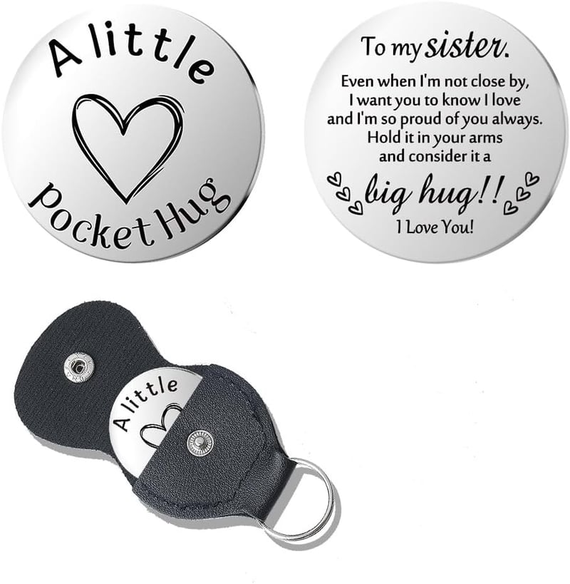 Inspirational Pocket Hug Token Keychain for Her or Him