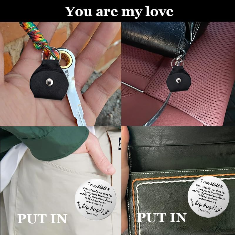 Inspirational Pocket Hug Token Keychain for Her or Him