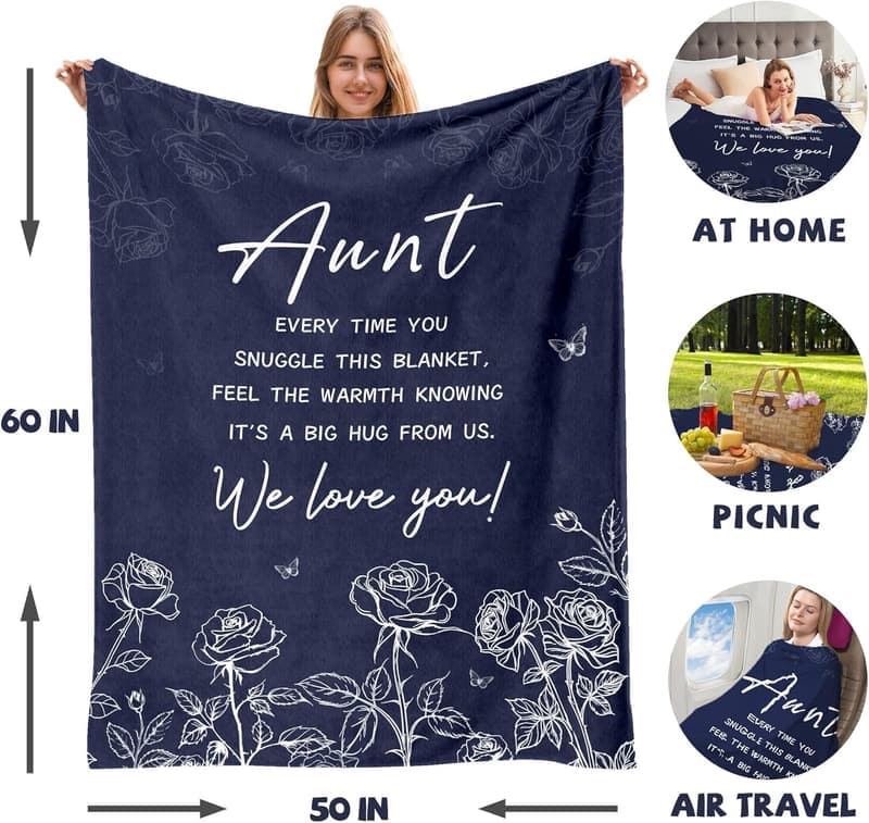 Mother's Day Throw Blanket Gift for Aunt - 50