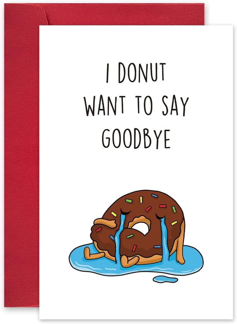 Cute Donut Farewell Card for Coworkers and Friends