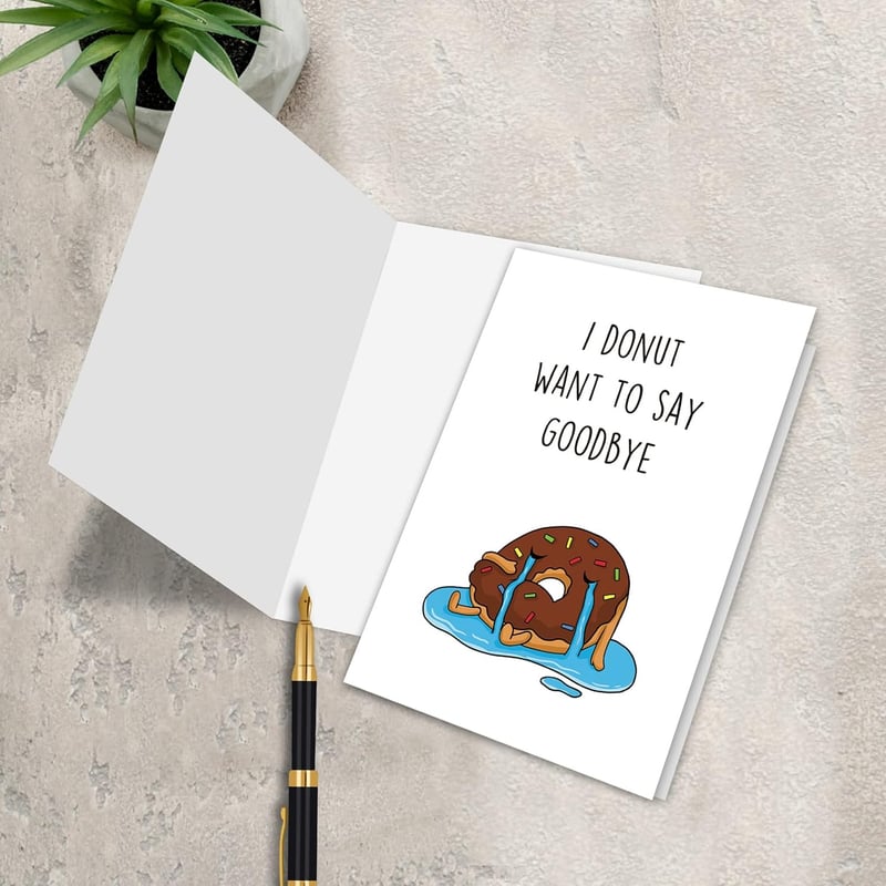 Cute Donut Farewell Card for Coworkers and Friends