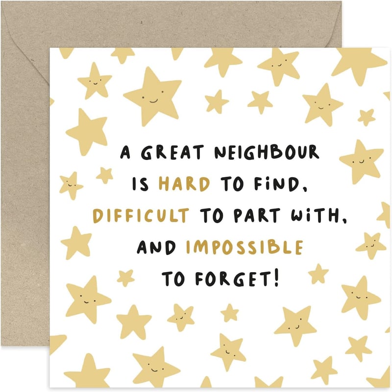 Good Luck Moving House Card for Neighbours - Blank Inside