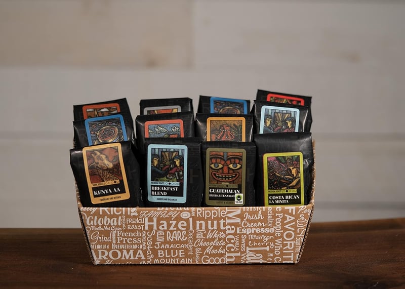 Classic Coffee Gift Basket - 12 Specialty Arabica Blends