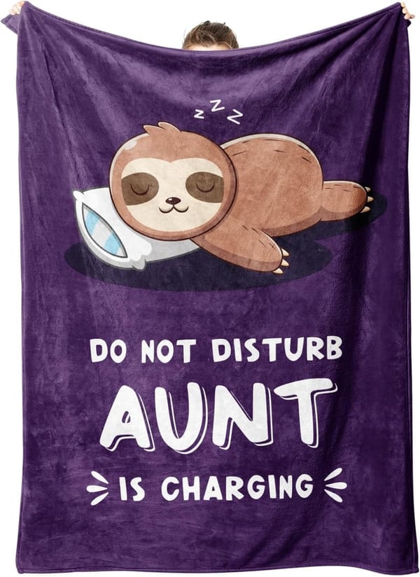 Funny Sloth Blanket Gift for Aunt – Super Soft Throw 60